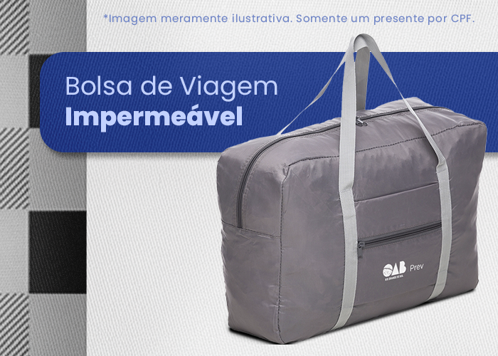 Os 30 primeiros Pais Advogados que realizarem sua adesão, ou a adesão de seu pai, ao OABPrev-RS, ganham Bolsa de Viagem Impermeável