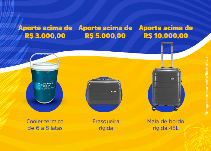 Defina o valor do seu aporte e confira qual presente exclusivo está disponível em cada faixa de contribuição!  